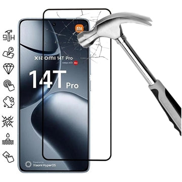 Xiaomi 14T/14T Pro Skærmbeskyttelse Hærdet Glas - 9H - Full Fit - Sort Kant