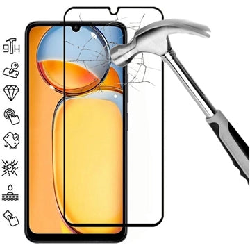 Xiaomi Redmi 13C 5G/Poco C65 Skærmbeskyttelse Hærdet Glas - 9H - Full Fit - Sort Kant