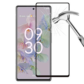 Full Cover Google Pixel 6a Skærmbeskyttelse Hærdet Glas - 9H, 0.3mm - Sort