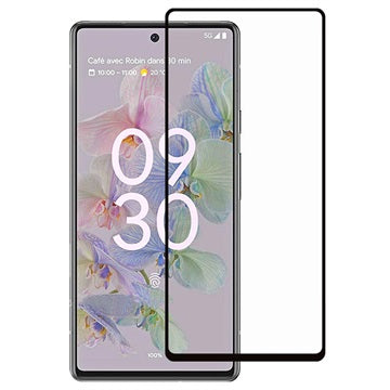Full Cover Google Pixel 6a Skærmbeskyttelse Hærdet Glas - 9H, 0.3mm - Sort