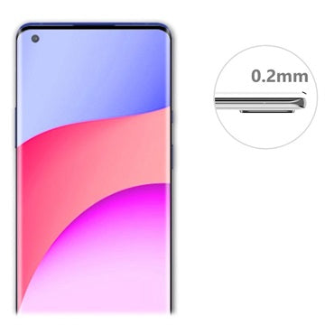 Full Cover OnePlus 8 Skærmbeskyttelse Hærdet Glas - 9H, 0.2mm - Sort
