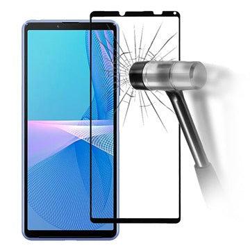 Full Cover Sony Xperia 10 III, Xperia 10 III Lite Hærdet Glas - 9H, 0.3mm - Sort