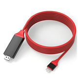 Full HD Lightning til HDMI AV Adapter - iPhone, iPad, iPod - Rød
