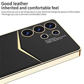 Samsung Galaxy S25 Ultra GKK Elektropletteret Hybrid Cover - Sort