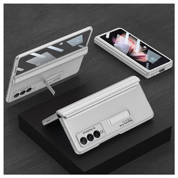 GKK Magnetic Fold Samsung Galaxy Z Fold3 5G Hybrid Cover - Sølv
