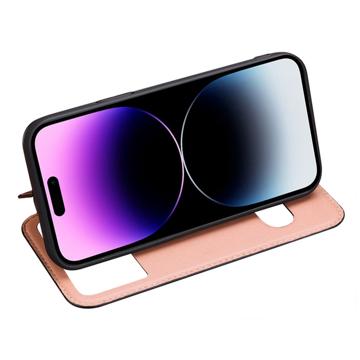Dual View iPhone 14 Pro Max Flip Lædercover - Sort