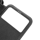 Dual View iPhone 14 Pro Max Flip Lædercover - Sort