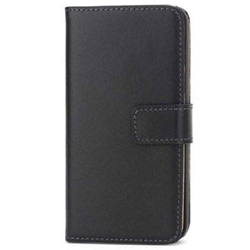 iPhone 5 / iPhone 5S / iPhone SE pung læder taske/etui - Sort