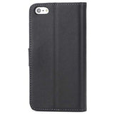 iPhone 5 / iPhone 5S / iPhone SE pung læder taske/etui - Sort