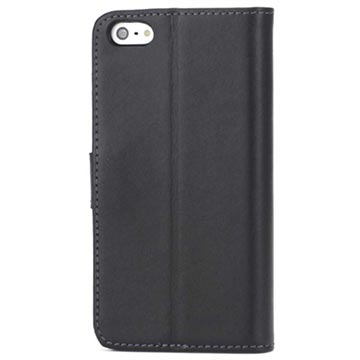 iPhone 5 / iPhone 5S / iPhone SE pung læder taske/etui - Sort