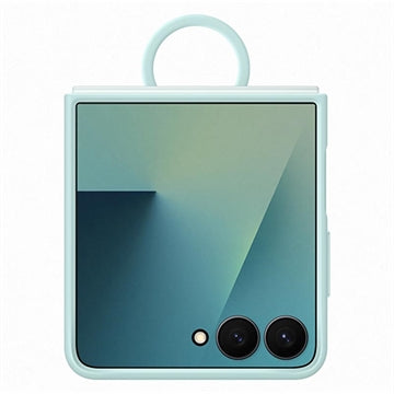Samsung Galaxy Z Flip7 Silikone Cover med Ring EF-PF766TMEGWW - Lys cyan