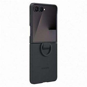 Samsung Galaxy Z Flip7 Silikone Cover med Ring EF-PF766TBEGWW - Sort