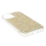 iPhone 15 Glitter Flakes TPU Cover - Guld