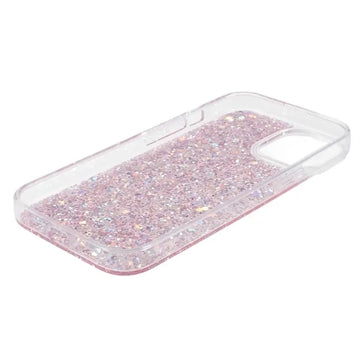 iPhone 15 Plus Glitter Flakes TPU Cover - Pink
