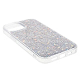 iPhone 15 Plus Glitter Flakes TPU Cover - Sølv