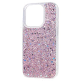 iPhone 15 Pro Max Glitter Flakes TPU Cover - Pink