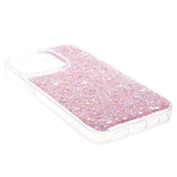 iPhone 15 Pro Max Glitter Flakes TPU Cover - Pink