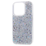 iPhone 15 Pro Max Glitter Flakes TPU Cover - Sølv