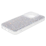 iPhone 15 Pro Max Glitter Flakes TPU Cover - Sølv