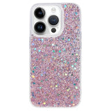 iPhone 15 Pro Glitter Flakes TPU Cover - Pink