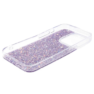 iPhone 15 Pro Glitter Flakes TPU Cover - Lilla
