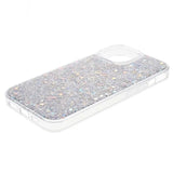 iPhone 15 Glitter Flakes TPU Cover - Sølv