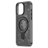 iPhone 17 Glitter Hybrid cover med kickstand - MagSafe-kompatibel - Sort