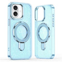 iPhone 17 Glitter Hybrid cover med kickstand - MagSafe-kompatibel - Blå