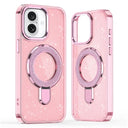 iPhone 17 Glitter Hybrid Cover med Kickstand - MagSafe-kompatibel - Pink