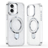 iPhone 17 Glitter Hybrid cover med kickstand - MagSafe-kompatibel - Gennemsigtig