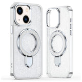 iPhone 15 Glitter Hybrid cover med kickstand - MagSafe-kompatibel - Gennemsigtig
