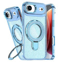 iPhone Air Glitter Hybrid cover med kickstand - MagSafe-kompatibel - Blå