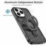 iPhone 16 Pro Glitter Hybrid cover med kickstand - MagSafe-kompatibel - Sort