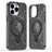 iPhone 16 Pro Max Glitter Hybrid cover med kickstand - MagSafe-kompatibel - Sort