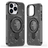 iPhone 16 Pro Max Glitter Hybrid cover med kickstand - MagSafe-kompatibel - Sort