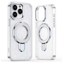 iPhone 16 Pro Max Glitter Hybrid cover med kickstand - MagSafe-kompatibel - Gennemsigtig
