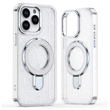 iPhone 16 Pro Max Glitter Hybrid cover med kickstand - MagSafe-kompatibel - Gennemsigtig