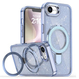 iPhone 16e/17e Glitter Hybrid cover med kickstand - MagSafe-kompatibel - Blå