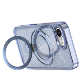 iPhone 16e/17e Glitter Hybrid cover med kickstand - MagSafe-kompatibel - Blå