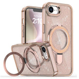 iPhone 16e/17e Glitter Hybrid cover med kickstand - MagSafe-kompatibel - Ørkenguld