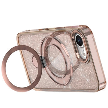 iPhone 16e/17e Glitter Hybrid cover med kickstand - MagSafe-kompatibel - Ørkenguld
