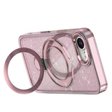 iPhone 16e/17e Glitter Hybrid Cover med Kickstand - MagSafe-kompatibel - Pink