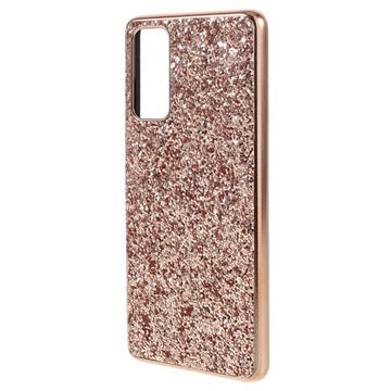 Glitter Series Samsung Galaxy S20 FE Hybrid Cover - Rødguld
