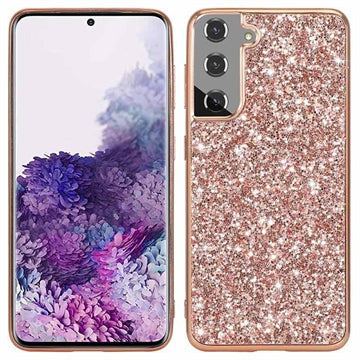 Samsung Galaxy S21 FE 5G Glitter Series Hybrid Cover - Rødguld