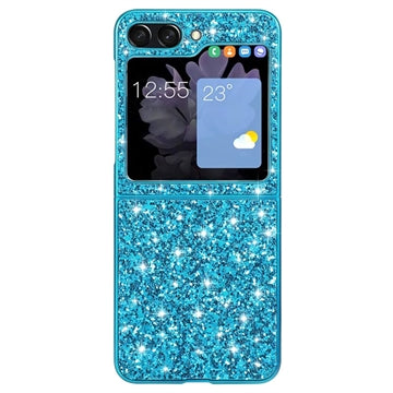 Samsung Galaxy Z Flip5 Glitter Series Hybrid Cover - Blå