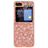 Samsung Galaxy Z Flip5 Glitter Series Hybrid Cover - Rødguld