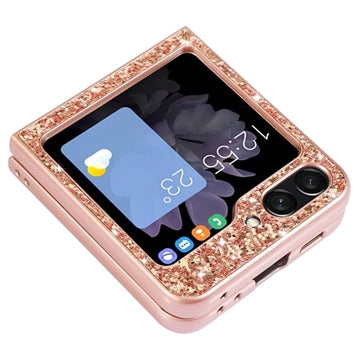 Samsung Galaxy Z Flip5 Glitter Series Hybrid Cover - Rødguld