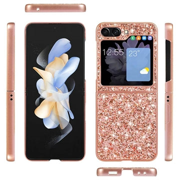 Samsung Galaxy Z Flip5 Glitter Series Hybrid Cover - Rødguld