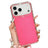 iPhone 17 Pro Glitter stødsikkert hybrid cover med håndledsrem - Hot Pink