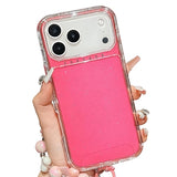 iPhone 17 Pro Glitter stødsikkert hybrid cover med håndledsrem - Hot Pink